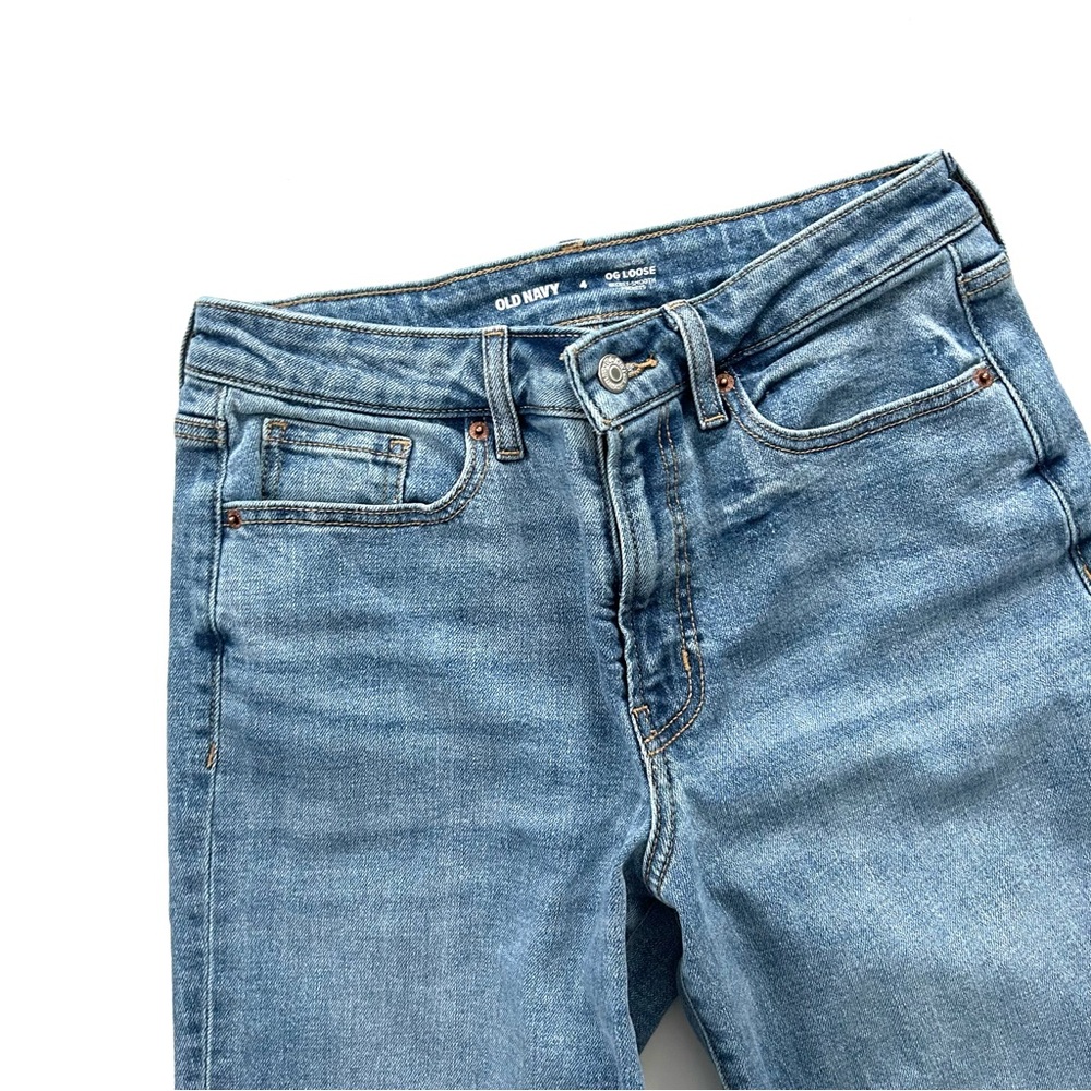 Old Navy Medium Wash OG Loose Relaxed Cotton Stretch High-Waisted Denim Jeans - Picture 4 of 8